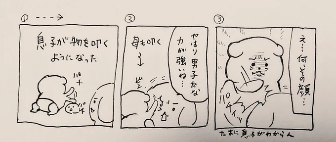 左から読んでね! 息子の成長の様子です。