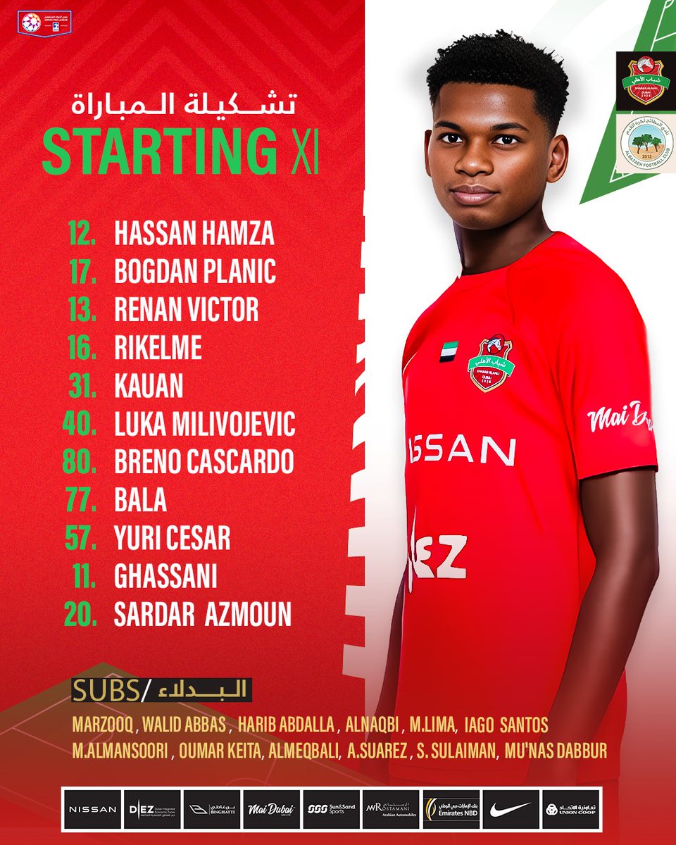 3rdhalfuae's tweet photo. تشكيلة شباب الأهلي والبطائح لمباراة الجولة الأولى من دوري أدنوك للمحترفين 

#الشوط_الثالث https://t.co/XABHOyCUye