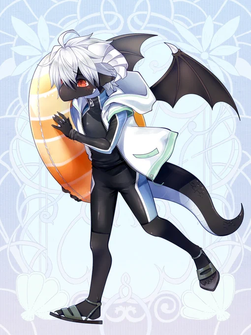 TW7→水着コン納品しました。発注ありがとうございます。最近人間形態は男の人ばかりリクが来るようです#チェインパラドクス(C)仮名ゆたか/#トミーウォーカー 