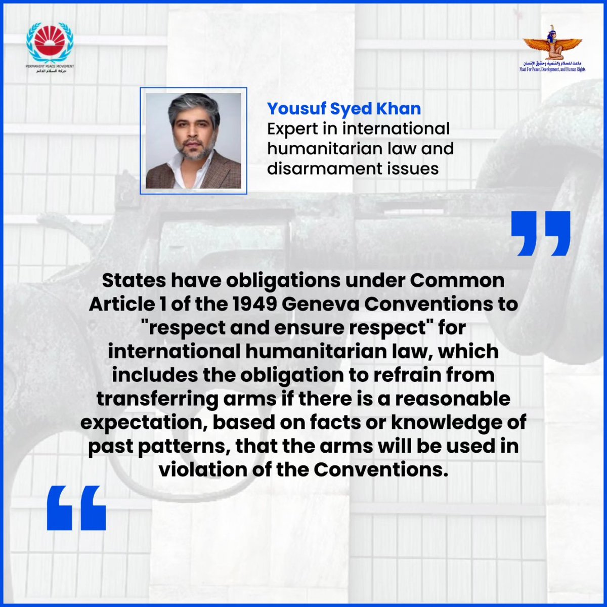 MaatforPeace's tweet photo. On the sideline of the #ATT #CS10 conference. Maat wrapped up a thought-provoking discussion on Challenges Facing Arab Countries Joining Arms Trade Treaty
Attached are highlights of the speakers' speeches.
@controlarms @yousufsyedkhan @fadiabiallam https://t.co/McEr3AxmYm