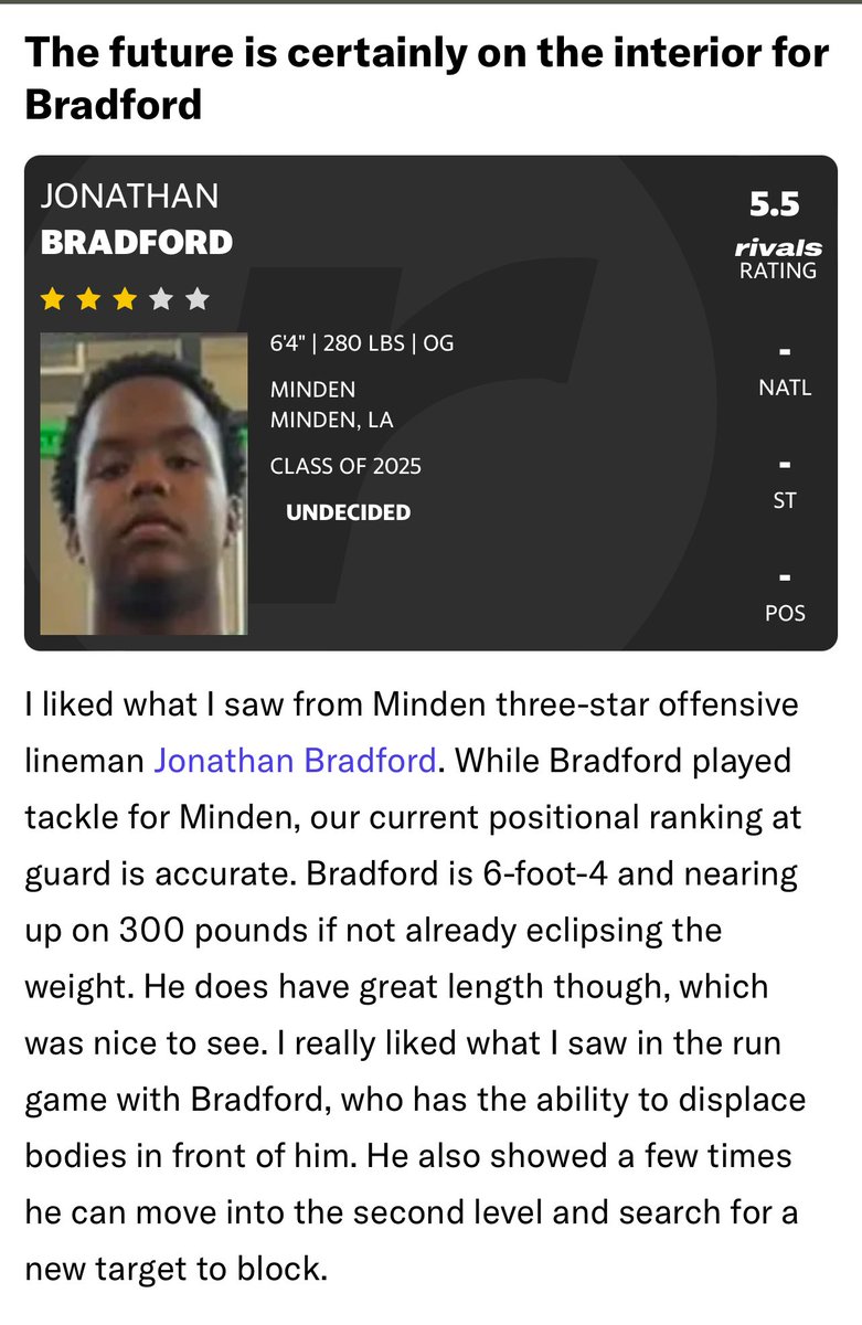 Jonathan BRADFORD(3⭐️) (@jonathanbrad59) on Twitter photo Thank you for the write up @MarshallRivals #agtg <a href="/coachJB_318/">Jonathan Bradford sr</a> <a href="/GridironFootbal/">Gridiron Football®</a> <a href="/coachgrigsby318/">Coach Grigsby</a> <a href="/Rivals/">Rivals</a> <a href="/BenjaminGolan/">Ben Golan</a> Thank you for the write up @MarshallRivals #agtg <a href="/coachJB_318/">Jonathan Bradford sr</a> <a href="/GridironFootbal/">Gridiron Football®</a> <a href="/coachgrigsby318/">Coach Grigsby</a> <a href="/Rivals/">Rivals</a> <a href="/BenjaminGolan/">Ben Golan</a>