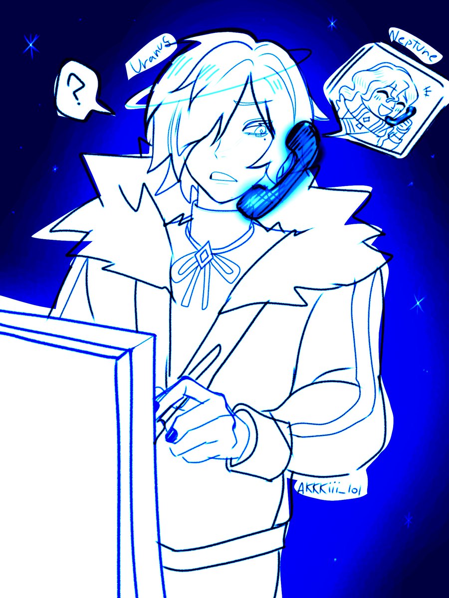 AkkkiiiL64196's tweet photo. Bro's on the phone talking. Neptune prevents Uranus from drawing 
#art #solarballs https://t.co/SUWqGxp1Gg
