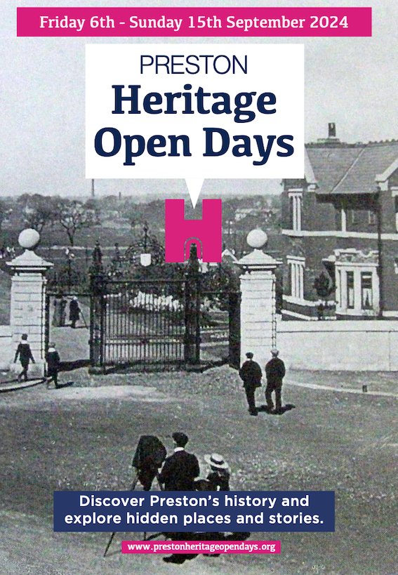 PrestonHODs's tweet photo. Just 2 weeks to go until @heritageopenday in Preston! Old favourites and brand new events - find out what's on in the #HODsPreston leaflet. Available online now on https://t.co/tRLG8xuqnh and in print on Wednesday. https://t.co/0KzOHNIZeD
