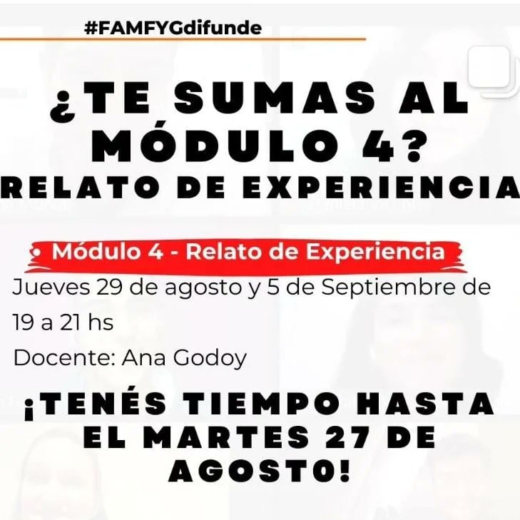Comienza módulo 4, relatos de experiencia 
docs.google.com/forms/d/e/1FAI…