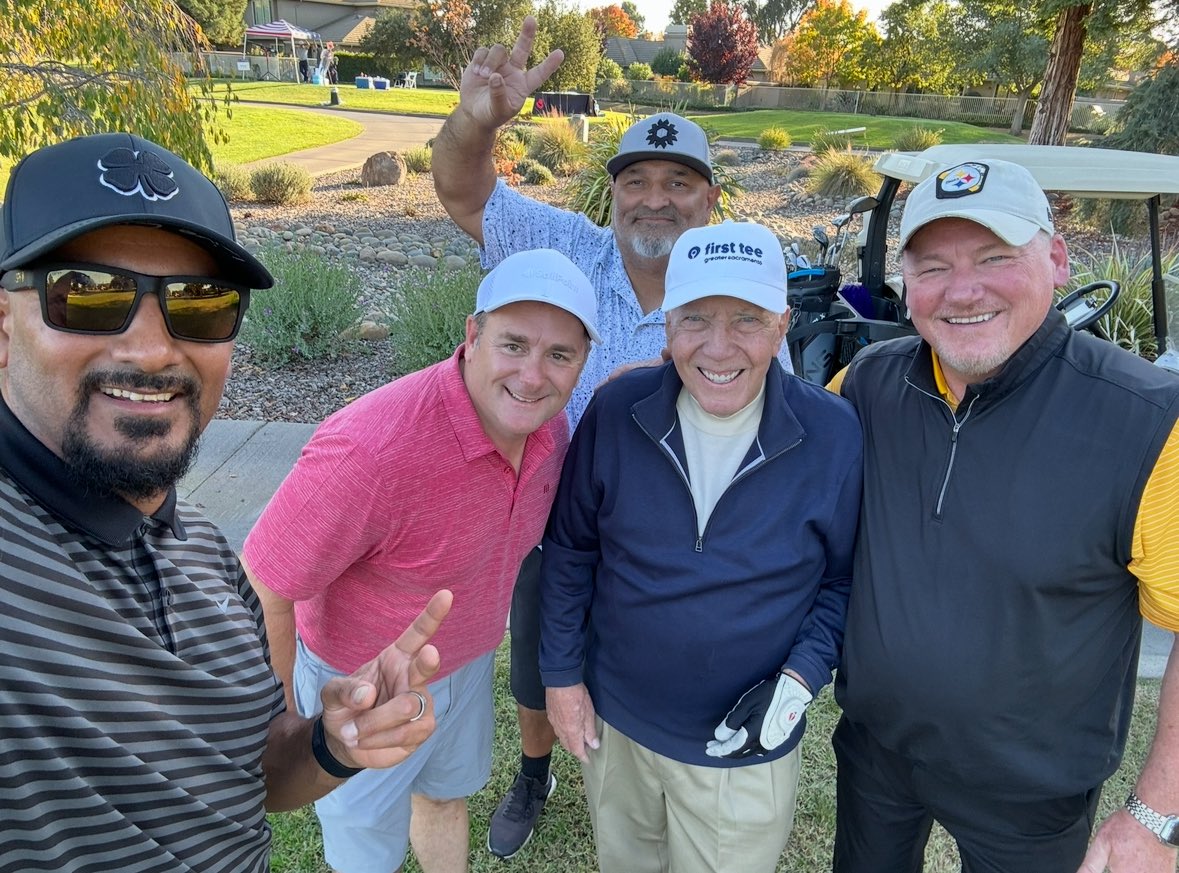 ManuelUnlimited's tweet photo. @ggerould @AhmadMonk @AhmadMonk was lucky to have the “ringer” @ggerould as his scramble partner. Jerry carried us in last year’s celebrity tournament! #HeeeeesGotTheBucket https://t.co/fTsDHFHakl