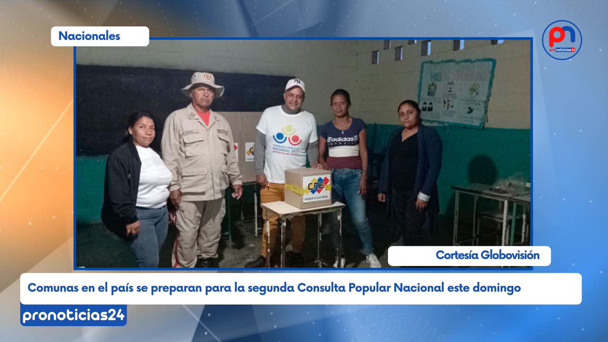 pronoticias24's tweet image. #nacionales #comunas #consultapopular 

Comunas en el país se preparan para la segunda Consulta Popular Nacional este domingo

Cortesía: Globovisión globovision.com/nacional/26336…