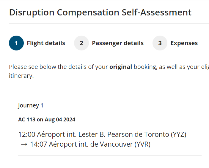 SandeepM_'s tweet photo. @AirCanada Flight delay compensation eligibility form is broken. Our second journey YVR to YYZ was delayed and the form wont even pick that from the ticket number. Whats the point of even having a form? https://t.co/kvA0JRXYbF