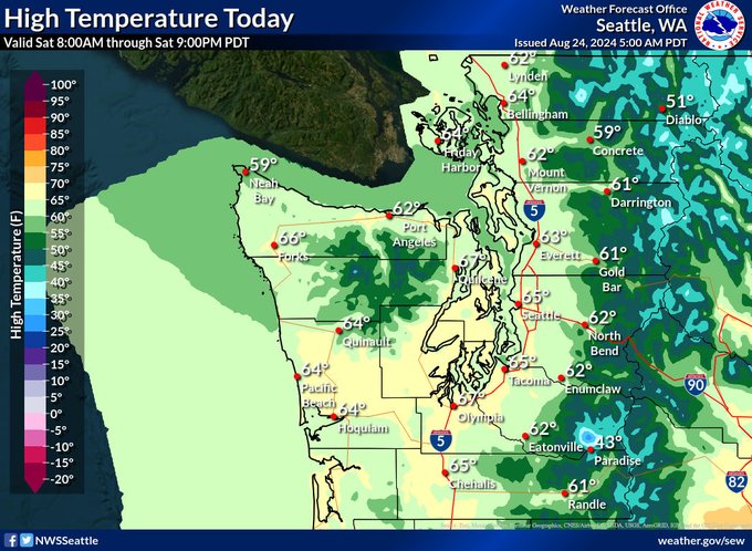 tin tức thời tiết Seattle Một ngày tháng 8 ẩm ướt khác cho