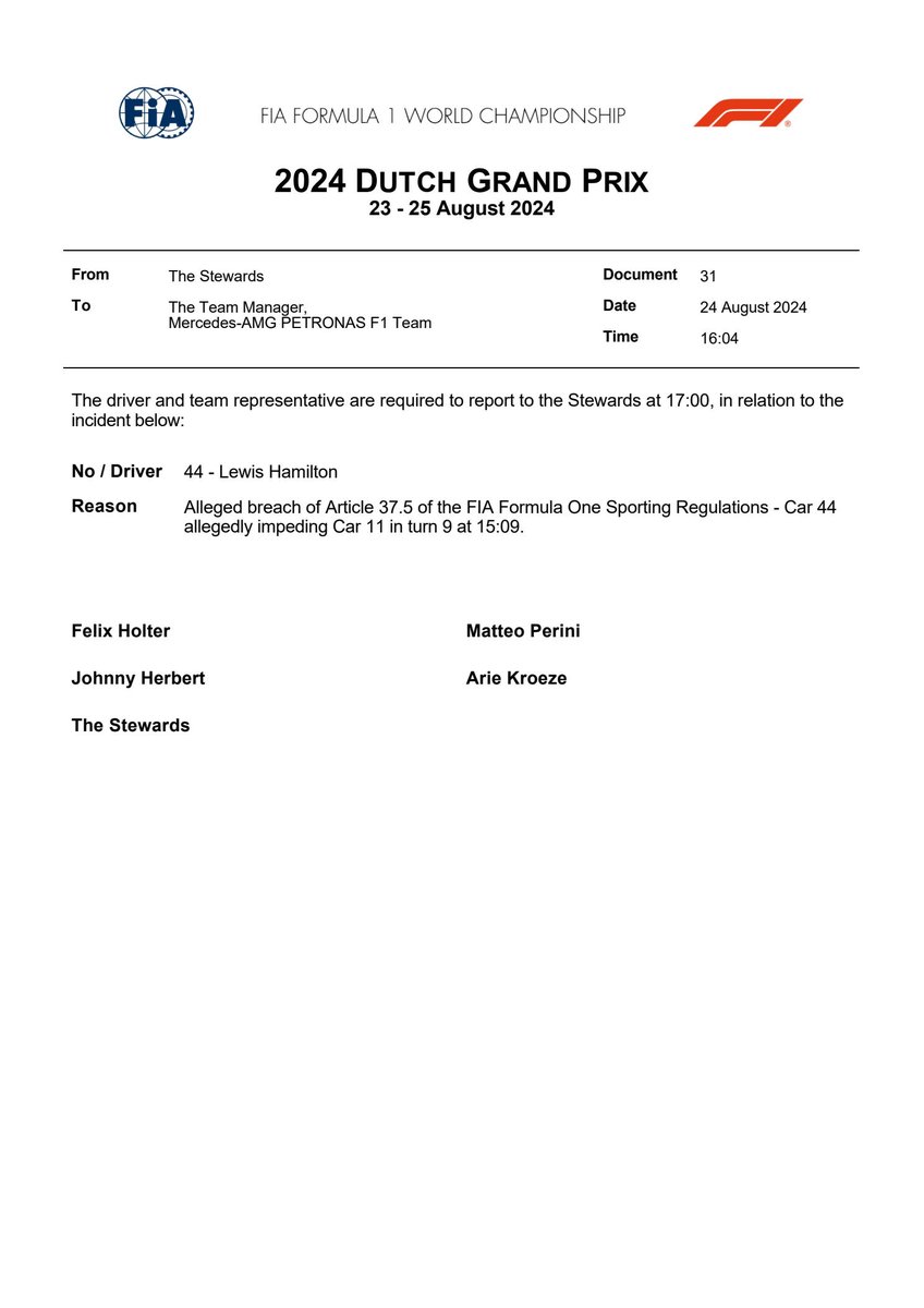 FIA F1 Documents Bot tweet media