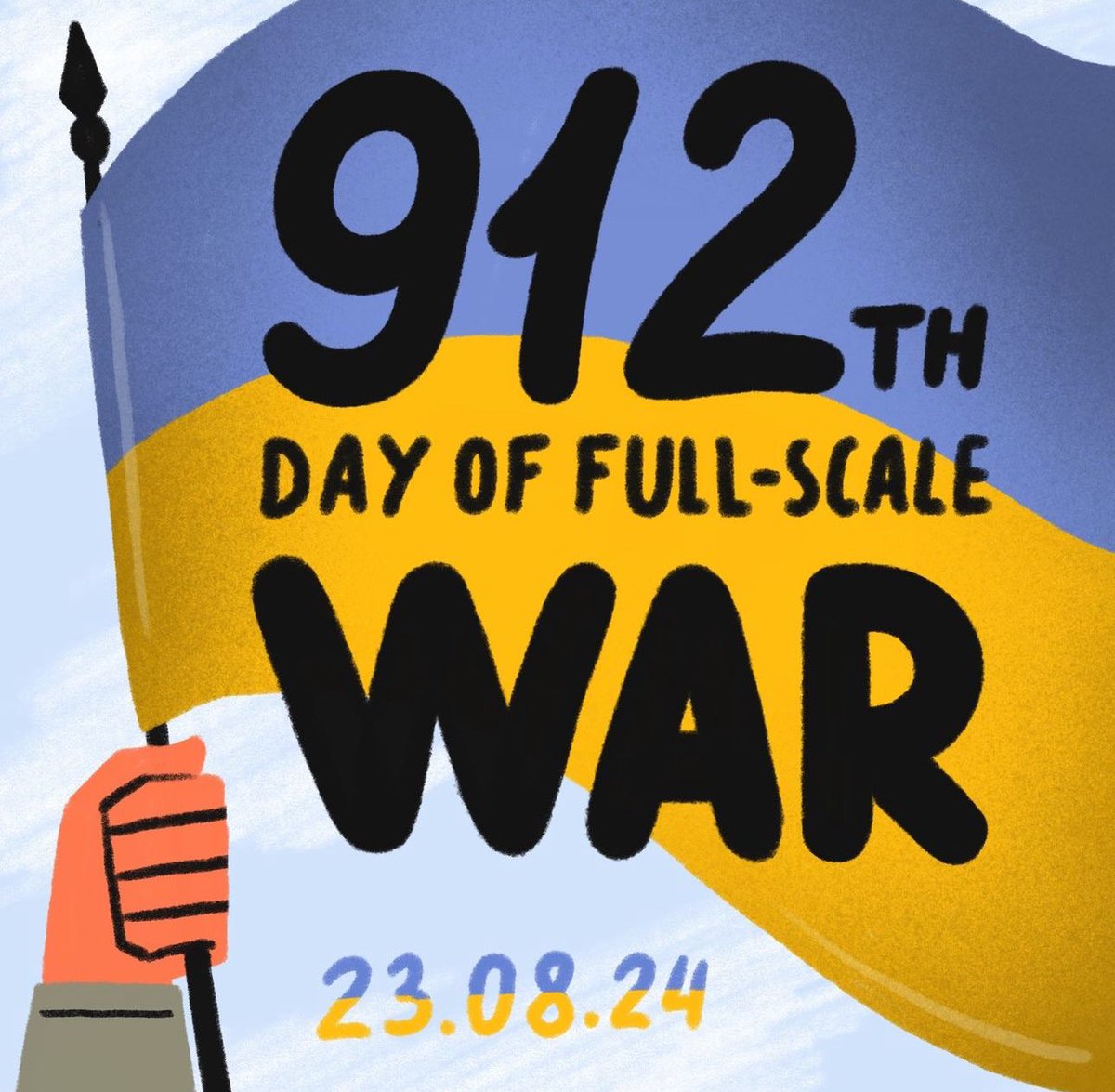 912th day of russia's full-scale war against #Ukraine

Blue sky,yellow field
Our military defends the Ukrainian land under the blue-yellow flag
In the occupied territories,Ukrainians are forced to hide their blue and yellow flags The russian occupiers torture people for this flag