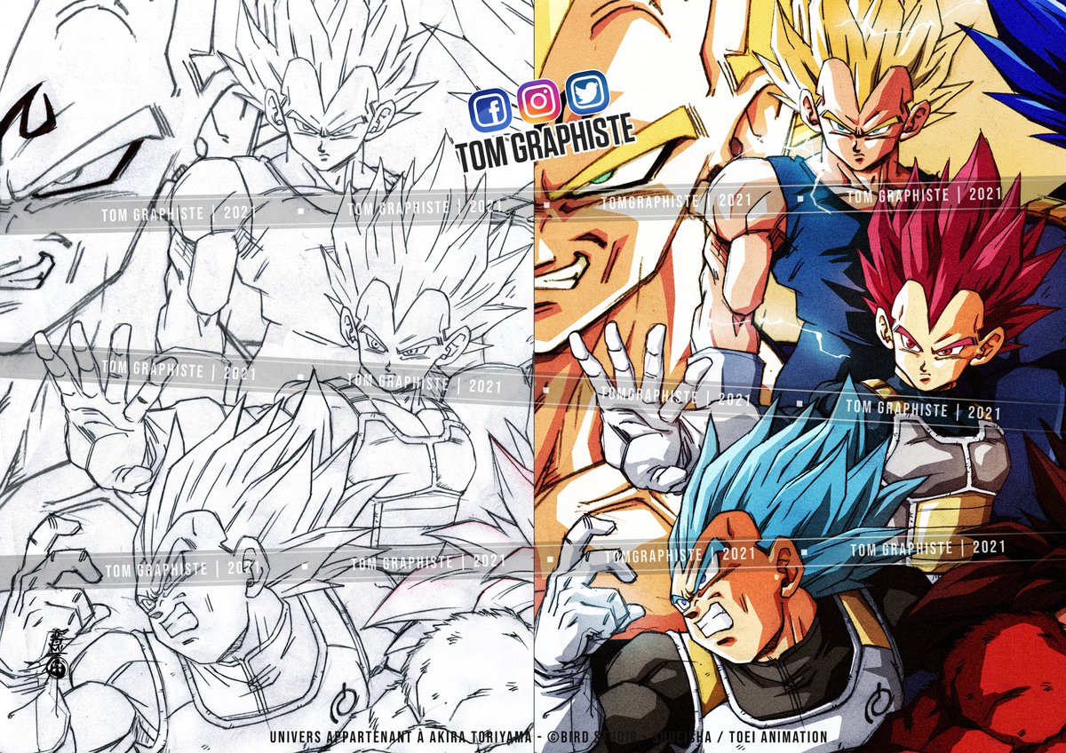 Souvenirs d'une illustration Spéciale Vegeta que j'avais réalisée en 2021......