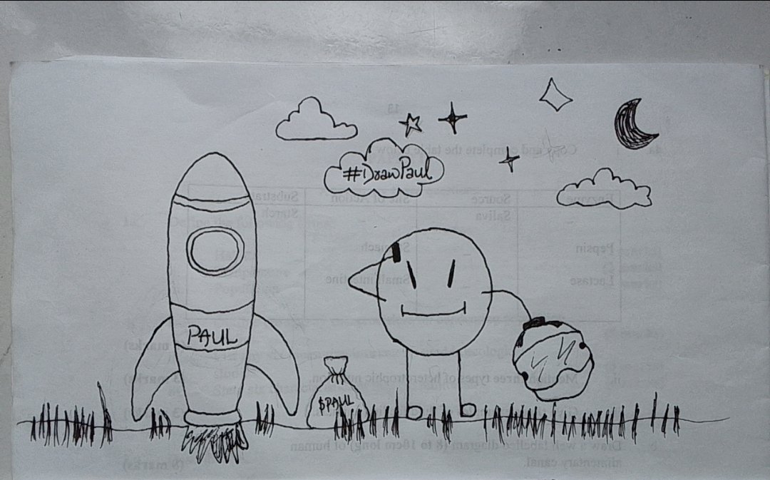 tonnyjayboy's tweet photo. @paulsolanacto Here's my $PAUL drawing story to the moon ๐ ๐
Frame 1: $PAUL ready to launch to the moon
Frame 2: $PAUL on his way
Frame 3: $PAUL finally getting to the moon
#DrawPaul @paulsolanacto https://t.co/DOxquAAfay