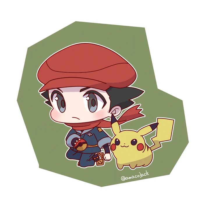 テル&ピカチュウ+15分#ポケモントレーナー版深夜の真剣お絵描き60分一本勝負 
