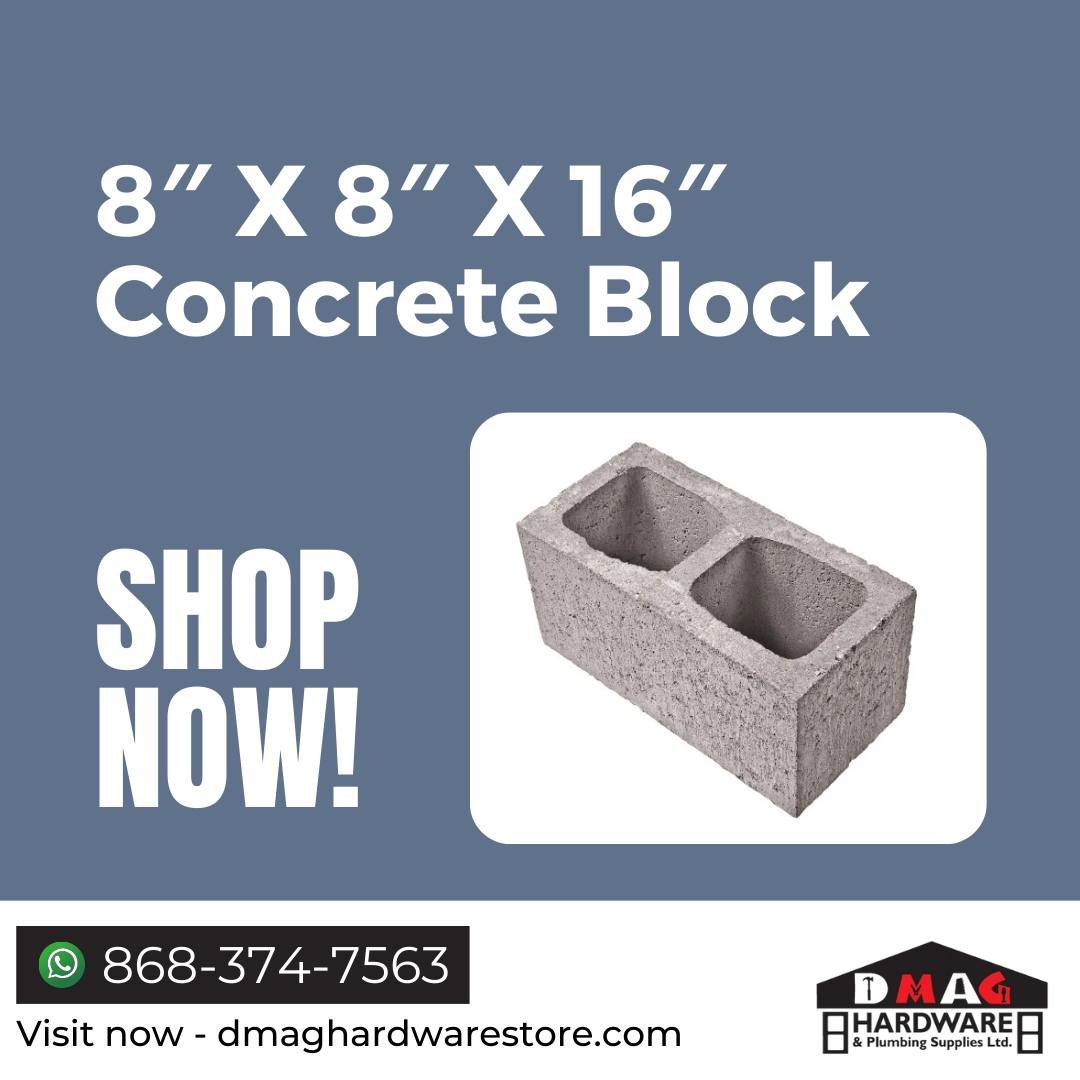 DmagLtd's tweet image. Build with confidence using our 8″ X 8″ X 16″ Concrete Blocks. 

Ideal for strong, durable construction, these blocks provide excellent support for any project.
.
Order now!
Contact us at 868-374-7563 via WhatsApp or by calling

#ConcreteBlocks #BuildingEssentials