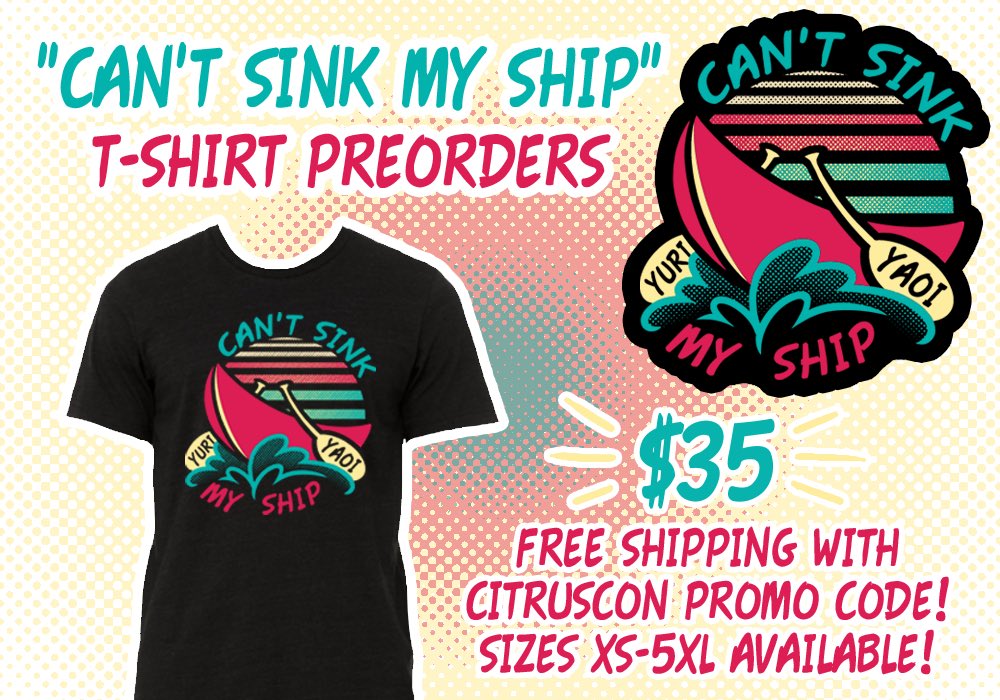 if there's one thing every fujo knows, it's that OTP IS FOREVER! your ship is unsinkable as long as you hold the paddles. this new shirt design is debuting at <a href="/CitrusCon/">Citrus Con</a> for PREORDER! get free US shipping with our CITRUSCON promo code this weekend only!!! shop.rottengirlgang.com