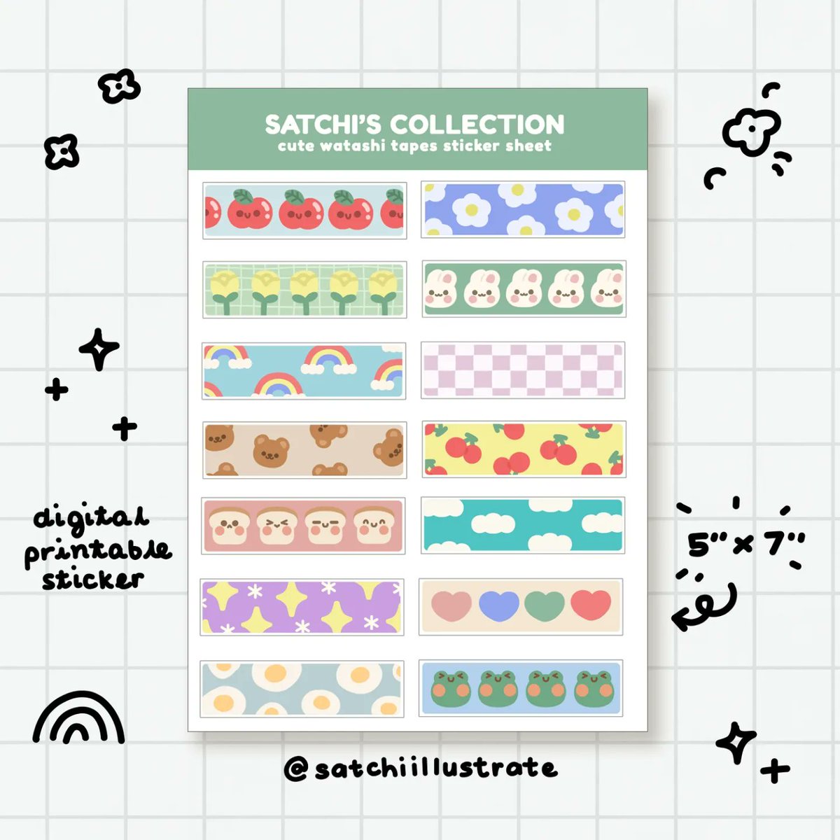 satchidraws's tweet image. New digital printable sticker sheets are now available on my shop ✨Pre-cropped PNGs are included that you can also use on your digital planners like goodnotes
.
.
#stickersheet #cutestickers #digitalstickers #stickerforsale #cuteprintablestickers #stickerforsale