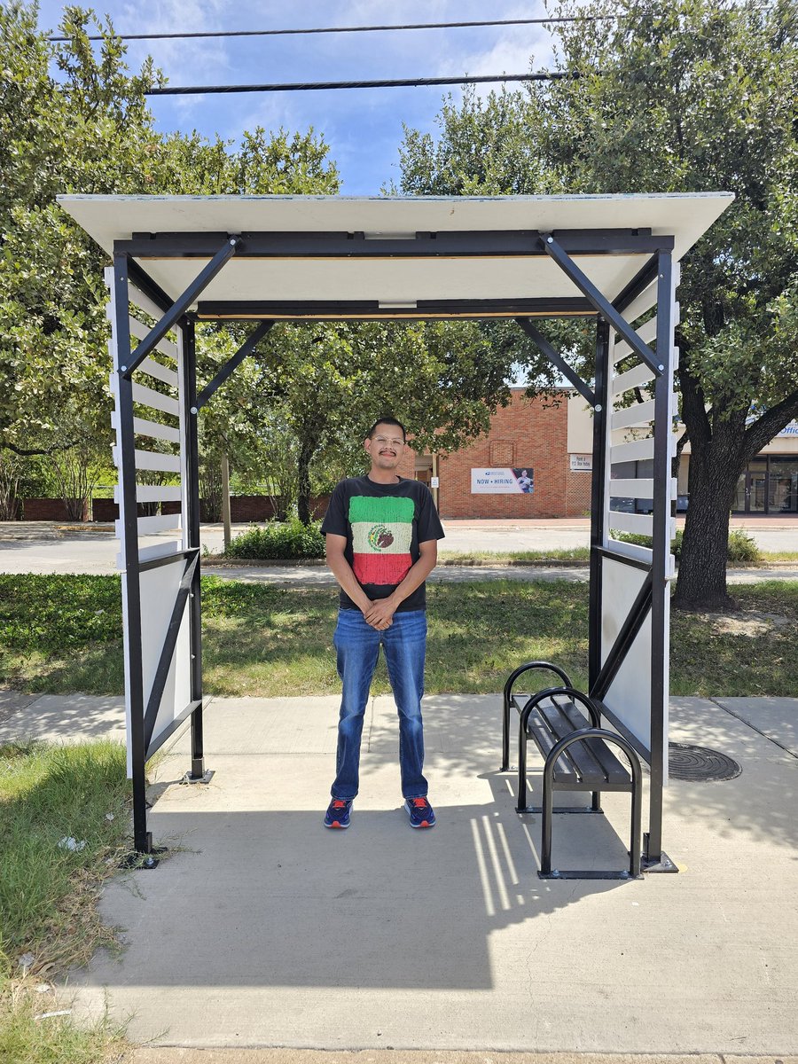 1/? After 5 years of organizing, the Glen Park Neighborhood Association completed its bus stop project. With the help of our friends <a href="/TrinityMetro/">Trinity Metro</a>, <a href="/TCCollege/">TarrantCountyCollege</a>, <a href="/APTA_Transit/">PublicTransportation</a>, <a href="/TarrantTransit/">Tarrant Transit Alliance</a> and <a href="/tdindustries/">TDIndustries, Inc.</a>, we installed 5 of these structures, designed by and for the community
