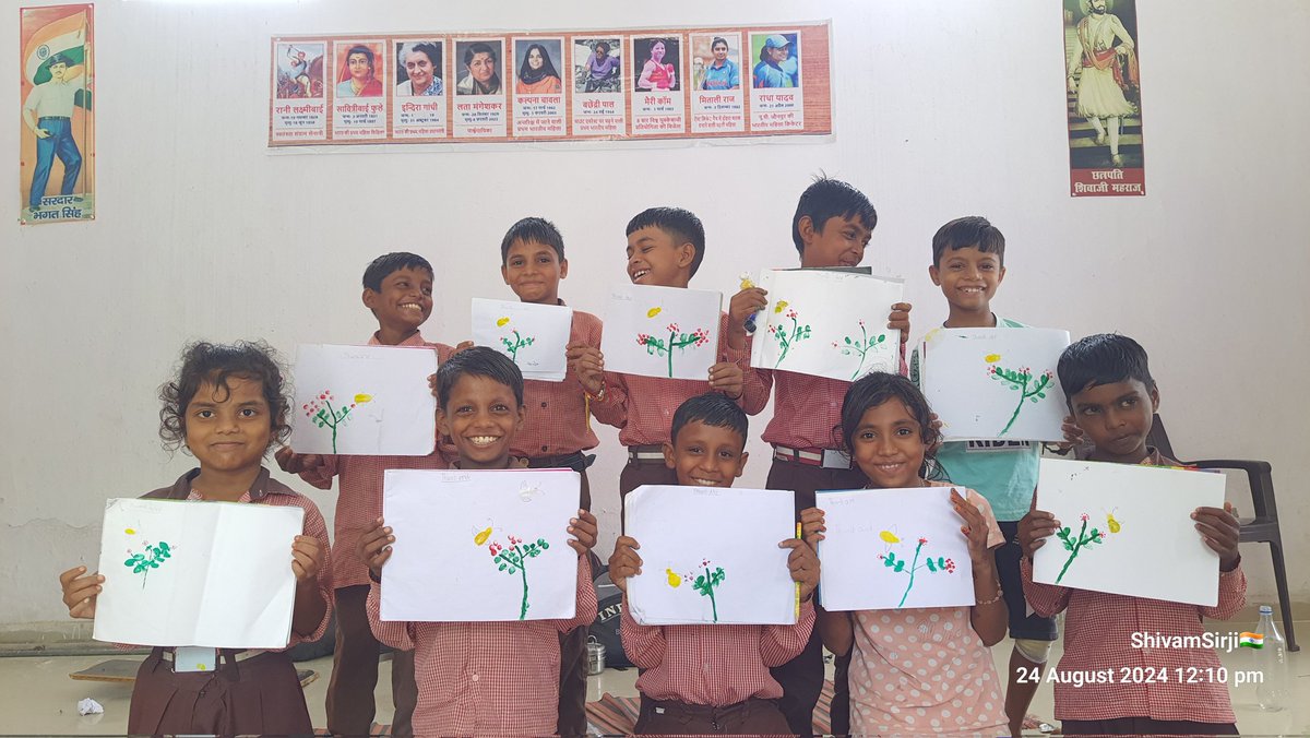 Shivamstalent's tweet photo. Thumb painting by the students.🖌️🖍️ It's new for them as they enjoyed and started creating new images.
#artskill #nep2020 https://t.co/xXOlyETItC