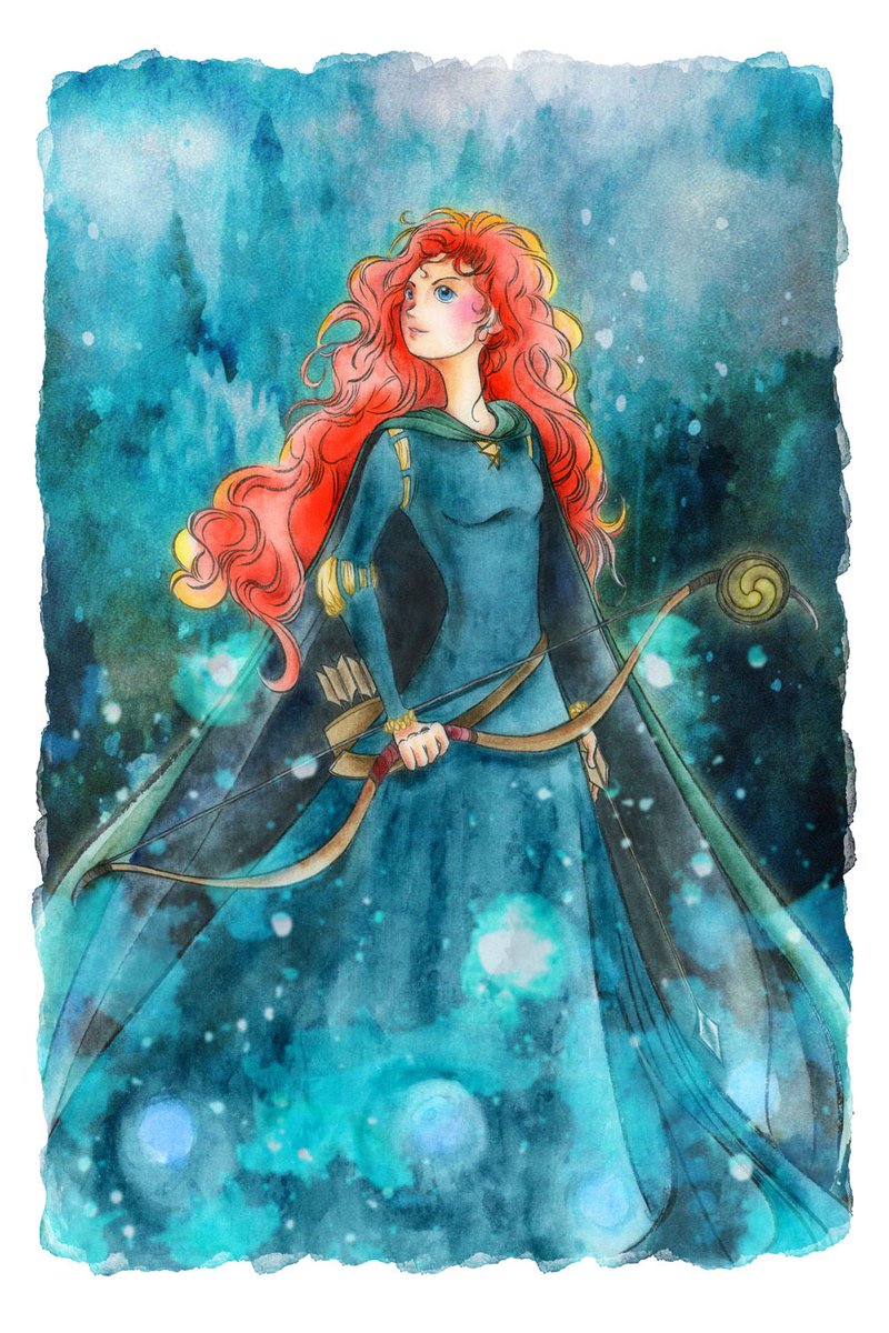 yienwyn's tweet photo. 3rd day of #fanexpo ✌️so exciting! I just painted a new #disney #brave #merida piece. I remember watching this movie with my family and it was so delightful 🐻 #yienyip #fanart #watercolor https://t.co/QN3lmOeBOA