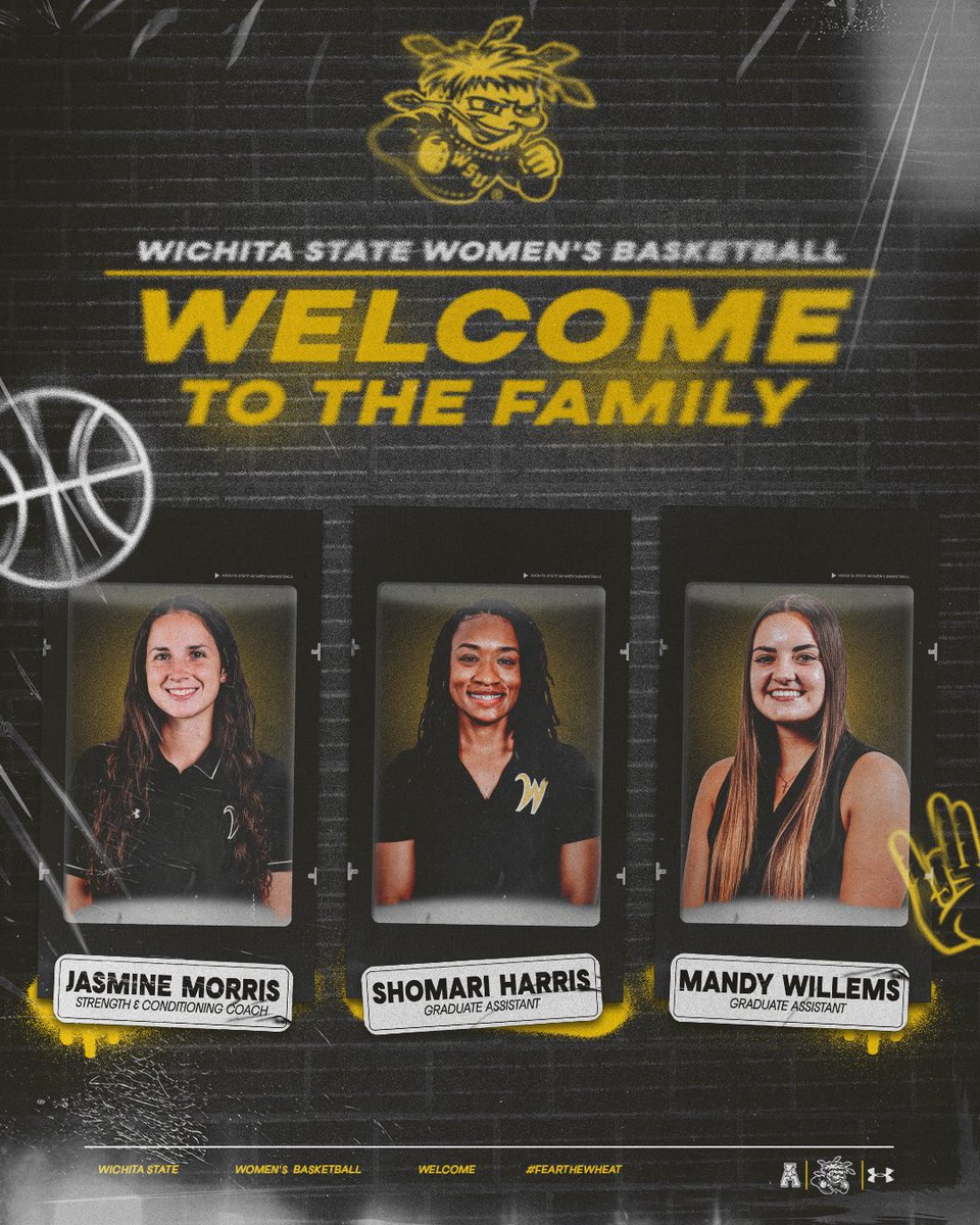 GoShockersWBB's tweet image. Strengthening our staff! 💪 

Join us in welcoming our new strength and conditioning coach, Jasmine Morris, along with our two new GAs, Shomari Harris and Mandy Willems, to the Shocker WBB family! 🌾