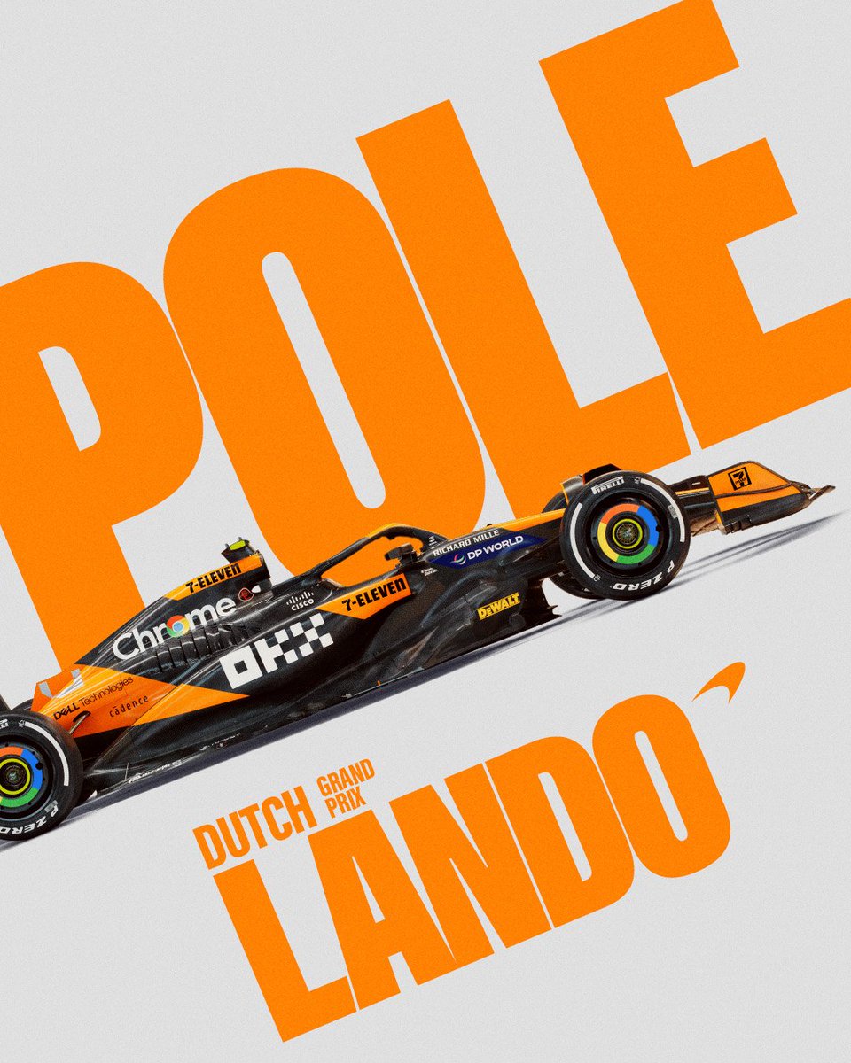 McLarenF1's tweet photo. POLE AGAIN FOR THE MCL38! 🧡

Yesss, @LandoNorris! 👊

#DutchGP 🇳🇱 https://t.co/xFRHRCxCG2