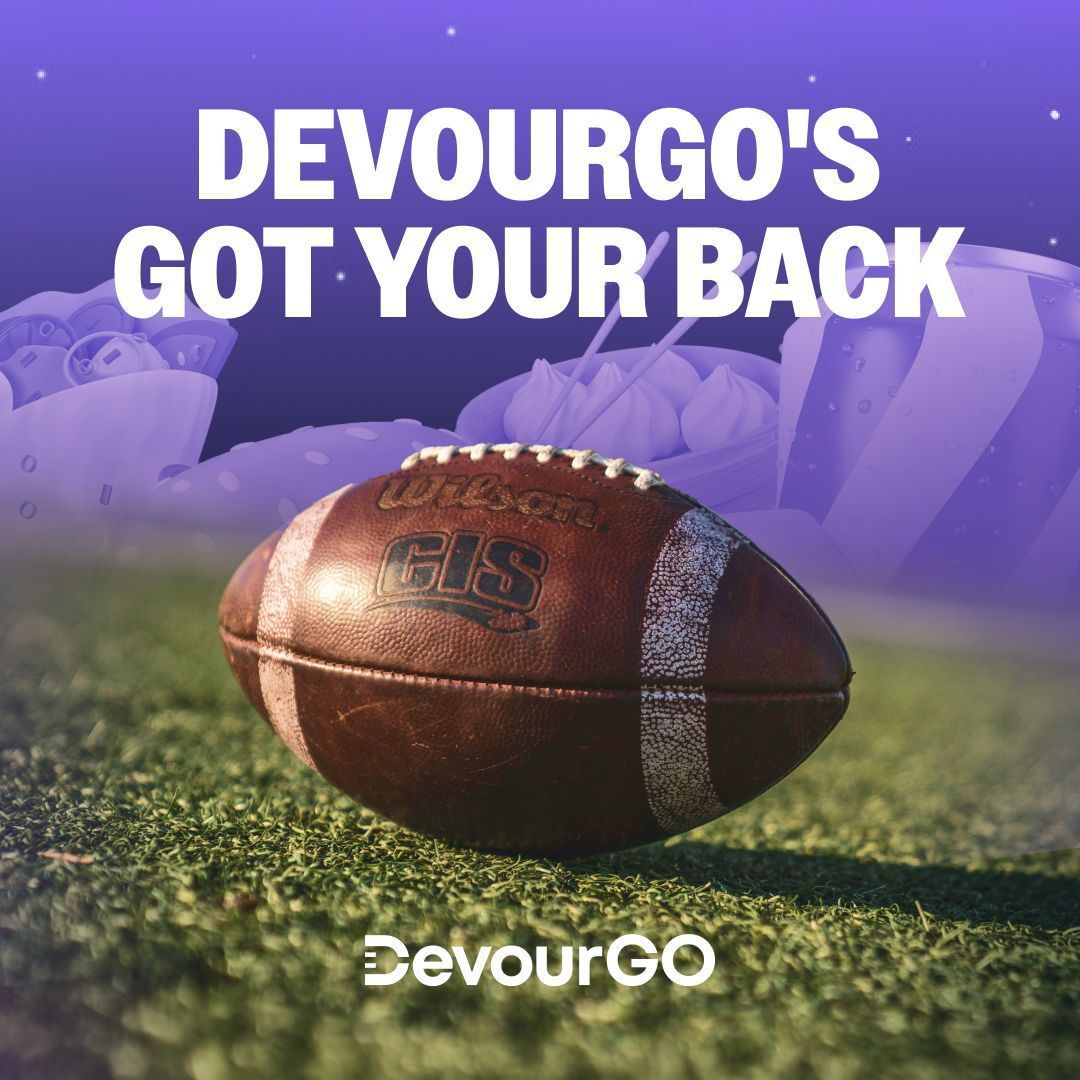 GoDevour's tweet image. 🏈 Welcome to the 2024 #CollegeFootball Season 🏈

Don't fumble your game day feast! DevourGO's got your back(field). Order and become the MVP of game day munchies. 🏆🍗💰 

#LetsDevour #DevourGO