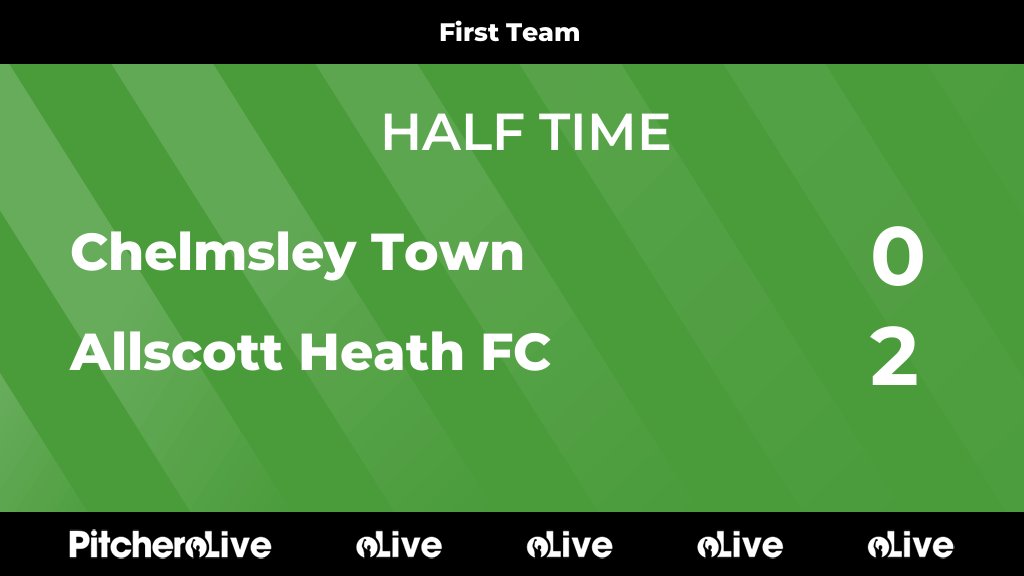 AllscottHeathFC's tweet photo. HALF TIME: Chelmsley Town 0 - 2 Allscott Heath FC
#CHEALL #Pitchero
https://t.co/30qImrV0ox https://t.co/hXJEBsHUCx