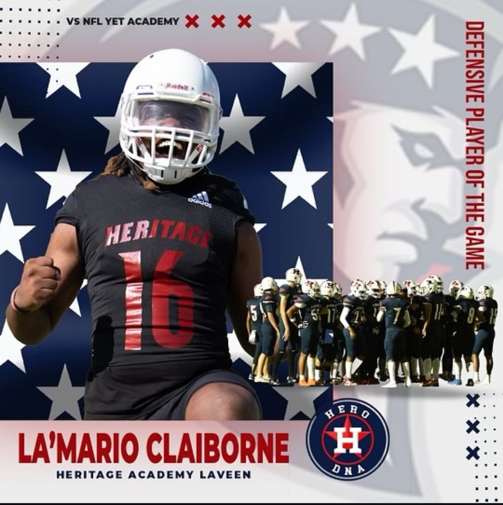 LaClaiborne's tweet image. @HeritageHeroFB #DPOG #Blessed  @CoachNickO1