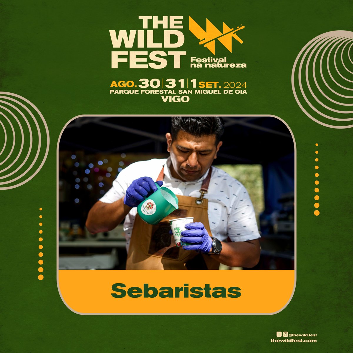☕  Sebaristas son dos mellores expertos en café e viño de Galicia. Realizan asesorías integrais para negocios de hostalería, ademais de recoñecidos cursos de barista. O seu café nunca falta en The Wild.
#PatrocinadoresTheWild2024