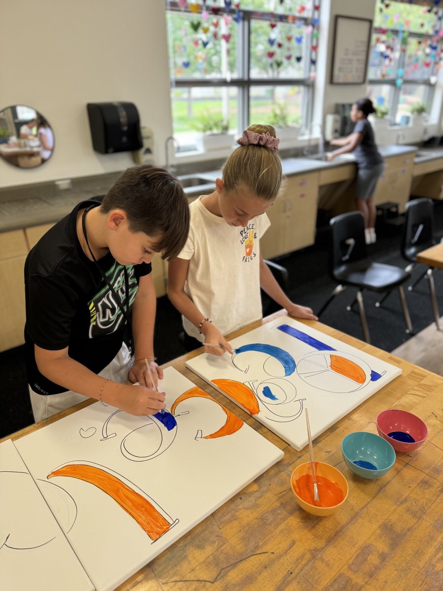 5th graders are working on a new collaborative piece that will hang in Mrs.Threet’s art room.