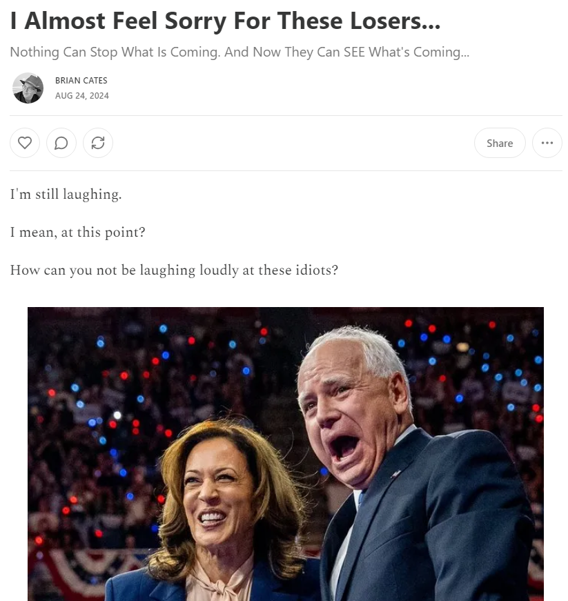 drawandstrike's tweet photo. I ALMOST FEEL SORRY FOR THESE LOSERS...

My column for the day is now up. 

Please read it here for free, as there no paywall ever on my site: 

https://t.co/AFP7DwXNLt

If you would like to help support my writing and research, as my Substack is my main source of income, it is possible to subscribe for as little as $5/month.
