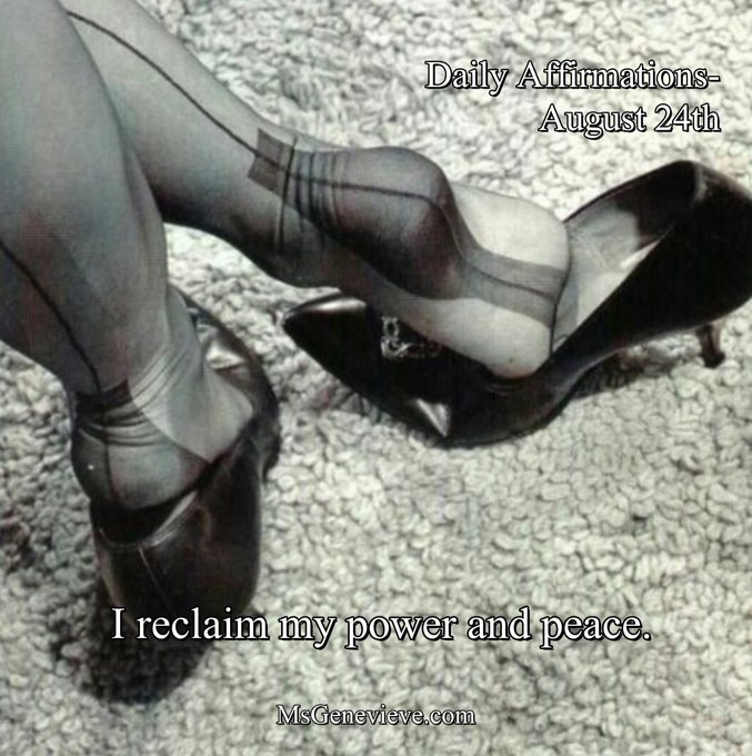 Daily Affirmations- August 24th  I reclaim my power and peace. https://t.co/WiqXF78oZo<a href="/tag/queen"class="tags"><span>#queen</span></a><a href="/tag/domme"class="tags"><span>#domme</span></a><a href="/tag/smother"class="tags"><span>#smother</span></a>