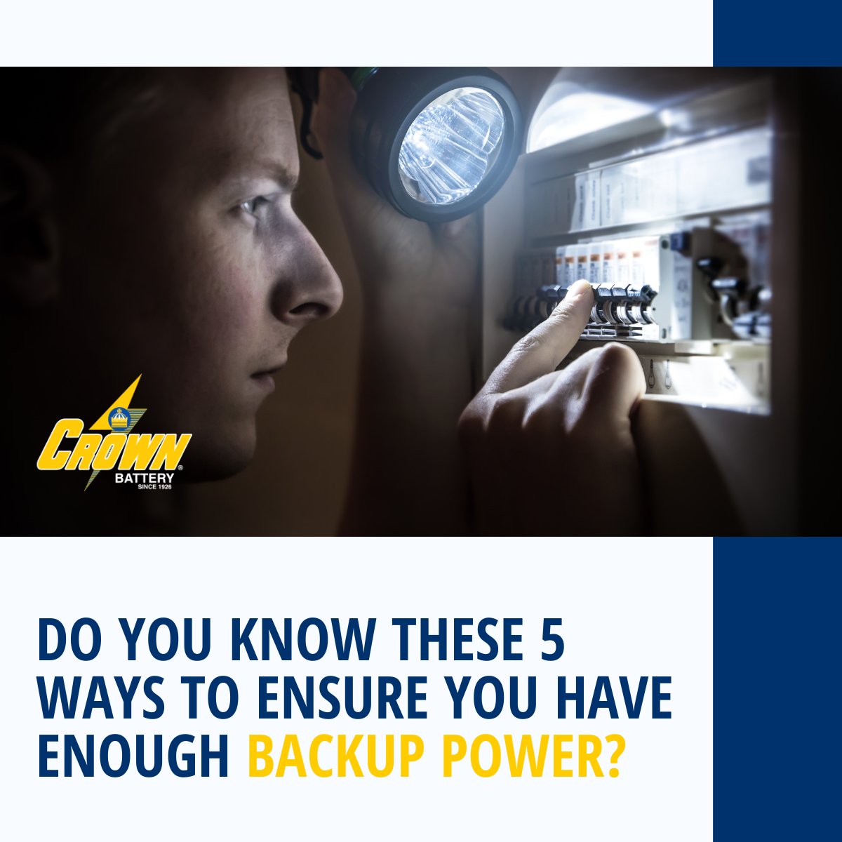 CrownBattery's tweet photo. Do you know these 5 ways to ensure you have enough backup power?

https://t.co/vlHeVcEe5E

#AGMBattery #LeadAcidBattery #BackupPower https://t.co/o4szBTlbah
