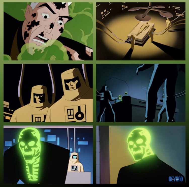 Beyondology's tweet photo. “On the outside, he [Derek Powers] appears to be the smiling, benevolent face of corporate America, but inside you see he is dark and twisted and toxic. He can barely keep it in any longer.”
-Paul Dini (writer/producer) https://t.co/0GC03Vv8MF