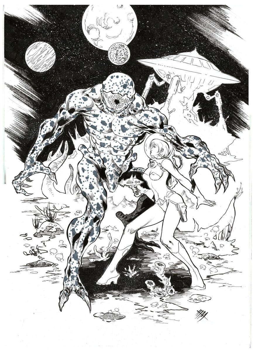 EricBlakeArt's tweet image. #spacegirl I love working on this theme! #pulpart #ericblakeart