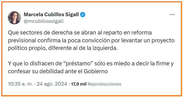 Esta traición no se la vamos a perdonar a Chile Vamos.
Los comenzaremos a castigar en estas elecciones municipales del 27 OCT. 2024 llamando a votar por republicanos o independientes.
No se pueden seguir bajando los pantalones ante la izquierda, no tienen convicciones propias.