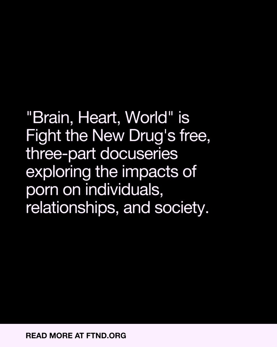 FightTheNewDrug's tweet photo. 📽️ Dive into "Brain, Heart, World," Fight the New Drug's free, three-part docuseries!

Perfect for schools, families, and anyone looking to understand these critical issues. Watch all three episodes for free here:
🔗 -  https://t.co/sVLrCVW4YB https://t.co/4BRBoT7K5r