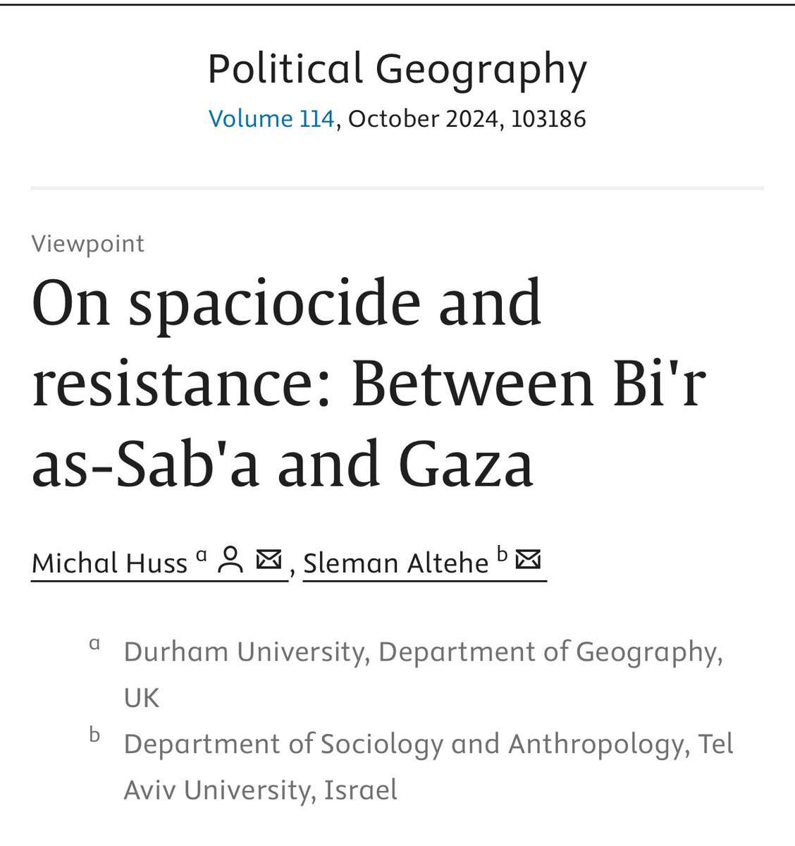 With hope for the end of the genocide and for decolonization, I am pleased to share this feature that my dear colleague <a href="/HussMichal/">Michal Huss</a> and I wrote about Gaza and Bi’r as-Sab’a>>