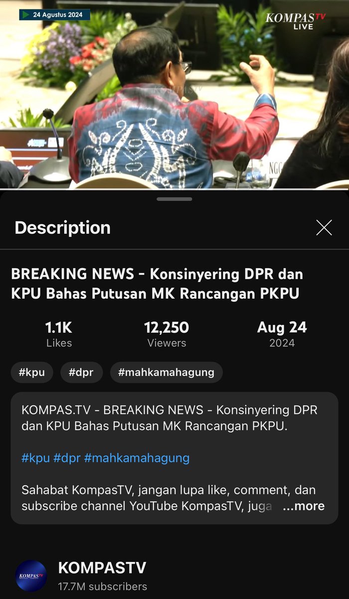 🚨 BREAKING: saat ini sedang diadakan Konsinyering DPR dan KPU untuk membahas Putusan MK Rancangan PKPU. 💥😳

#PeringatanDarurat 
#KawalPutusanMK
#KawalTerusPutusanMK