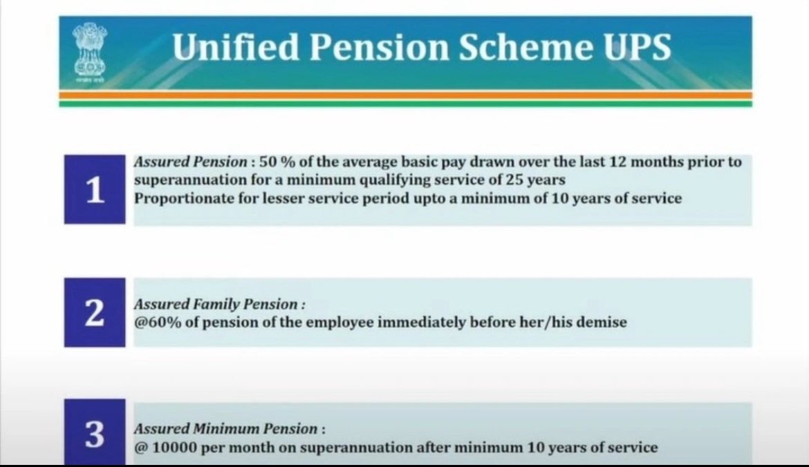 "Unified Pension Scheme"

UPS को कैबिनेट की मंजूरी !

कमर्चारियों के लिए OPS और NPS की जगह अब UPS के तहत मिलेगी पेंशन ?

नई पेंशन योजना 1 अप्रेल 2025 से होगी लागू

#OPS_लागू_करो #मोहन_अग्रवाल_माफी_मांगो #ElvishArmy #OPS_लागू_करो #BreakingNews #Golpedeestado #วอลเลย์บอลชาย #Trump