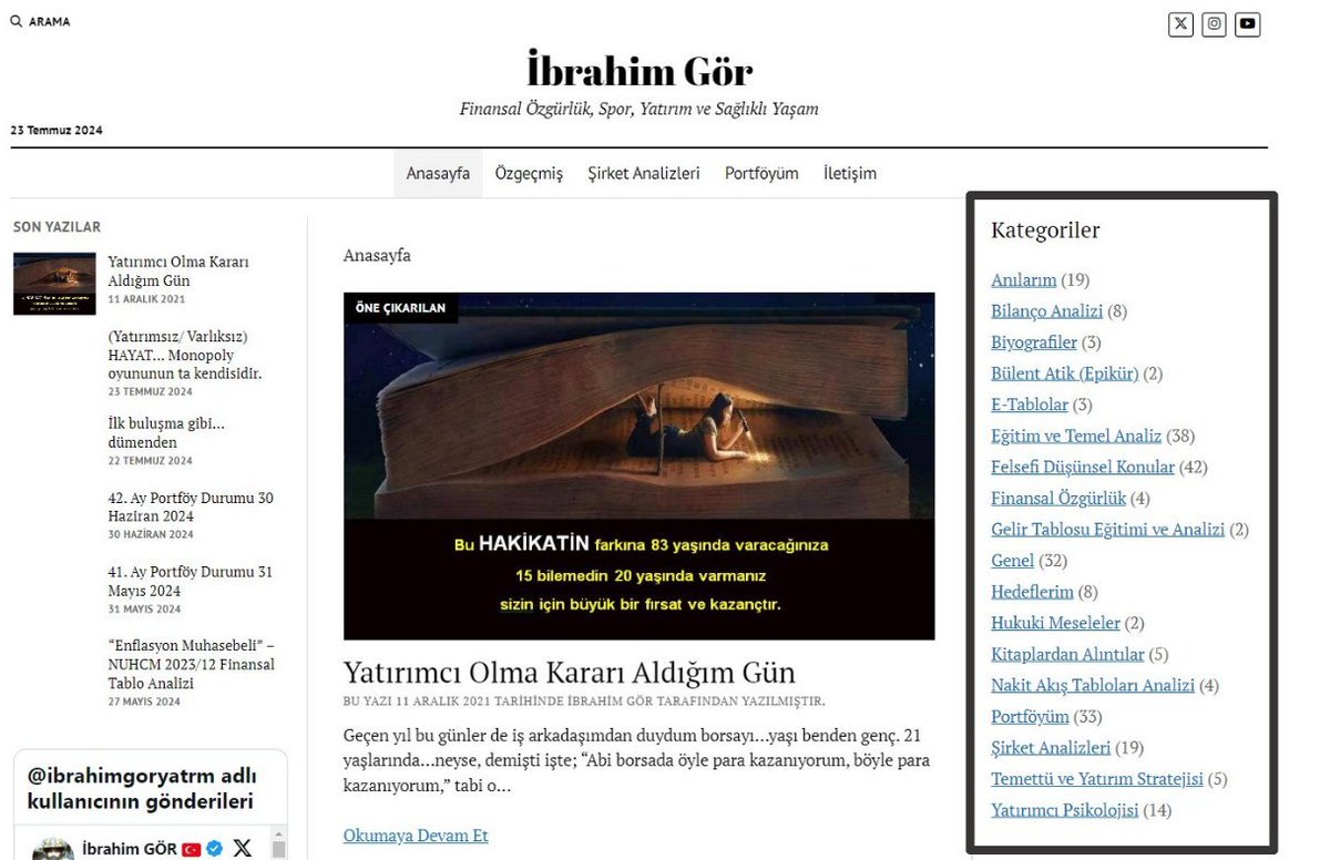 ibrahimgor.com linke tıklayın.

Telefon ile giriyorsanız  sayfanın en aşağısına inin. Orada böyle kategoriler kısmını göreceksiniz.

Buradan sizin işinize yarayacak olan bölümler:
1- Bilanço Analizi
2-Gelir Tablosu Eğitimi ve Analizi
3-Nakit Akış