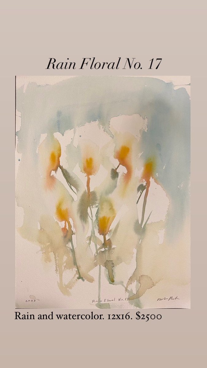 Original watercolor floral painted with rain

Available