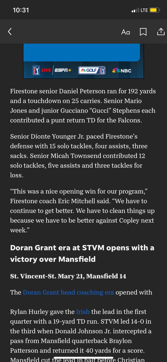 Rushed for 192 yards and 1 td in the 34-0 win last night proud of the boys🦅