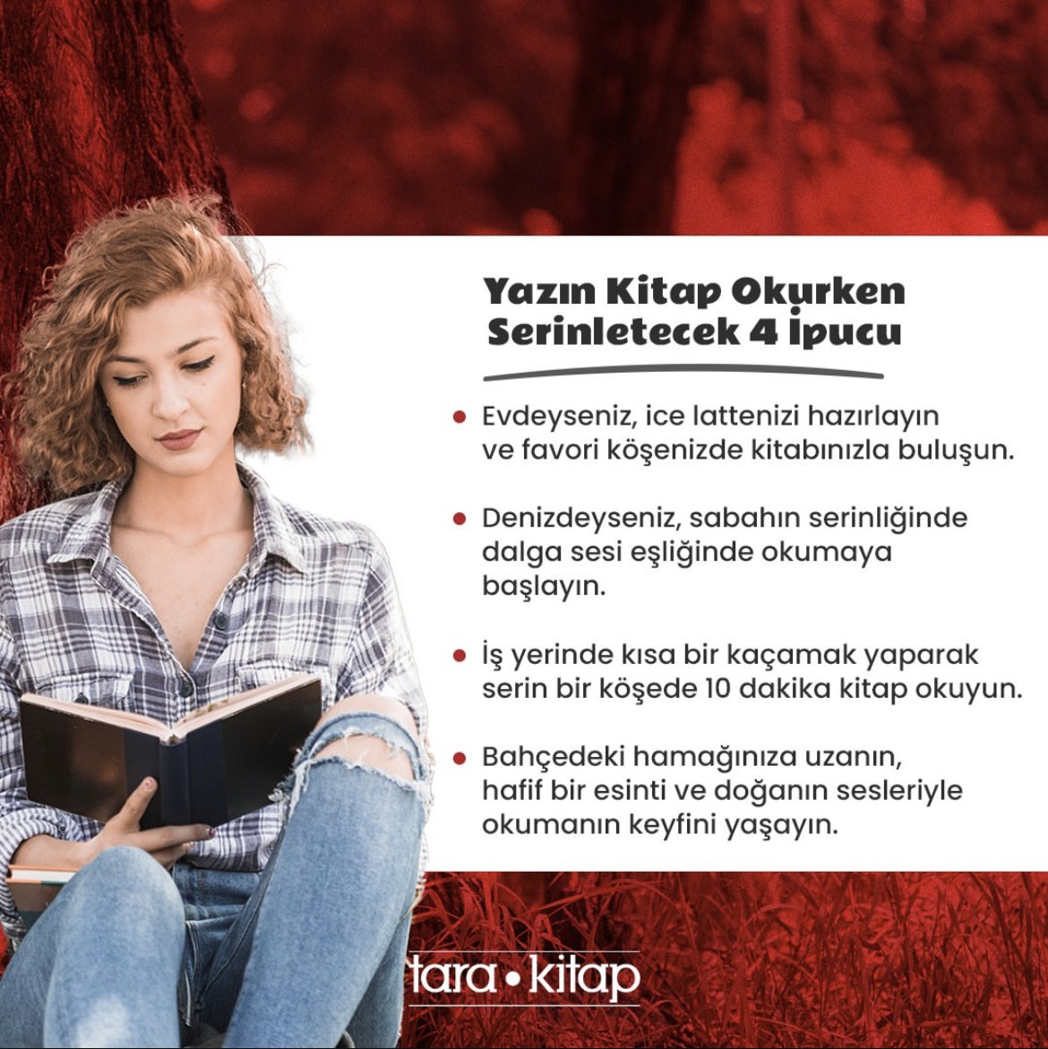 Sizin de eklemek istediğiniz bir ipucu veya favori okuma yeri varsa, bizimle paylaşın. ☀⛱

#kitapokuma