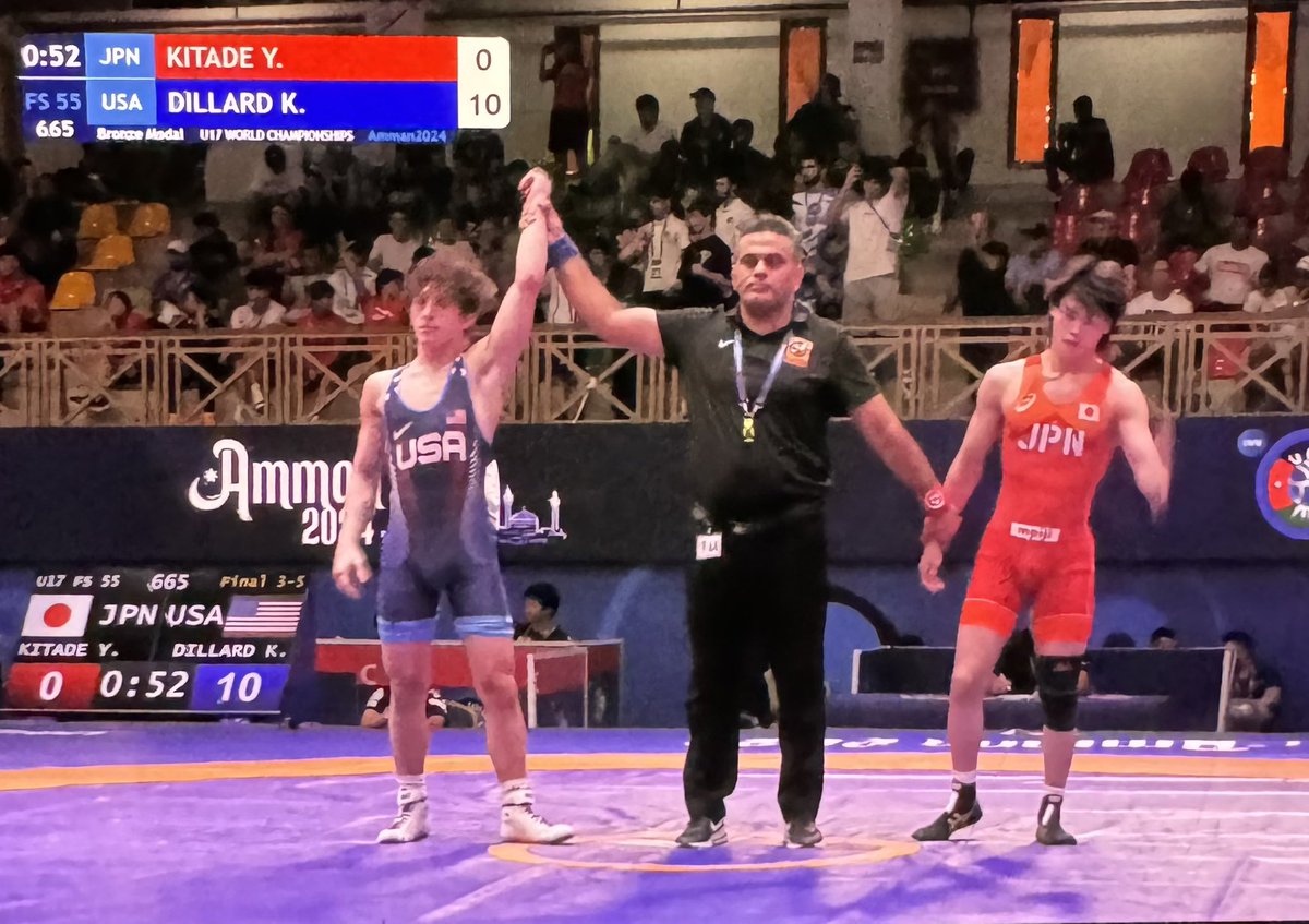 becahiwrestling's tweet photo. A World Bronze 🥉 for Keanu! Impressive Tech Fall! Congrats!!!! 🇺🇸 https://t.co/QahkWZ2caD