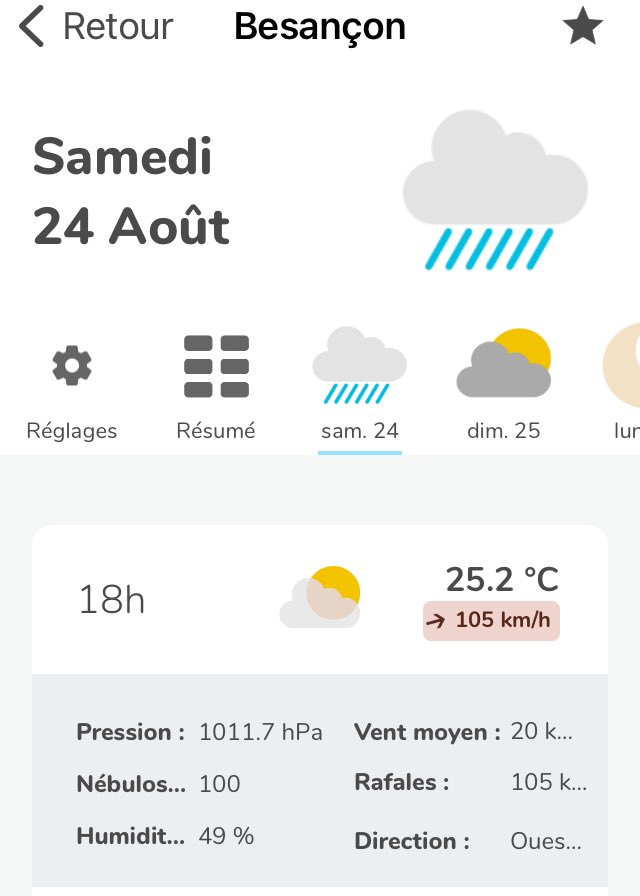 lebisonteint's tweet image. Sérieux ? 105 km/h à Besançon ??
Rangez vos arbres !
