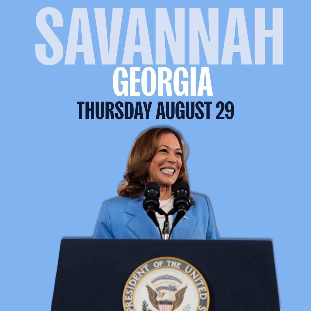 NEXT THURSDAY! 
Join <a href="/VP/">Vice President JD Vance</a> Harris for a RALLY in Savannah, GA!
RSVP: mobilize.us/2024gavictory/…