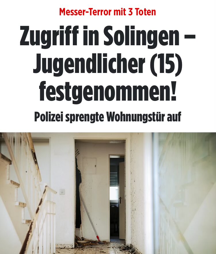 queru_lant's tweet image. Der arabisch aussehende Täter mit Vollbart ist ein 15 Jähriger? 🤔

#Solingen