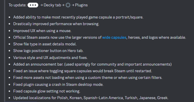 SteamGridDB's tweet image. SteamGridDB v1.5.0 for Decky Loader released!

This update introduces a new setting that lets you change the most recently played capsule from a wide one, and many performance/ux/bug fixes.

Full changelog: