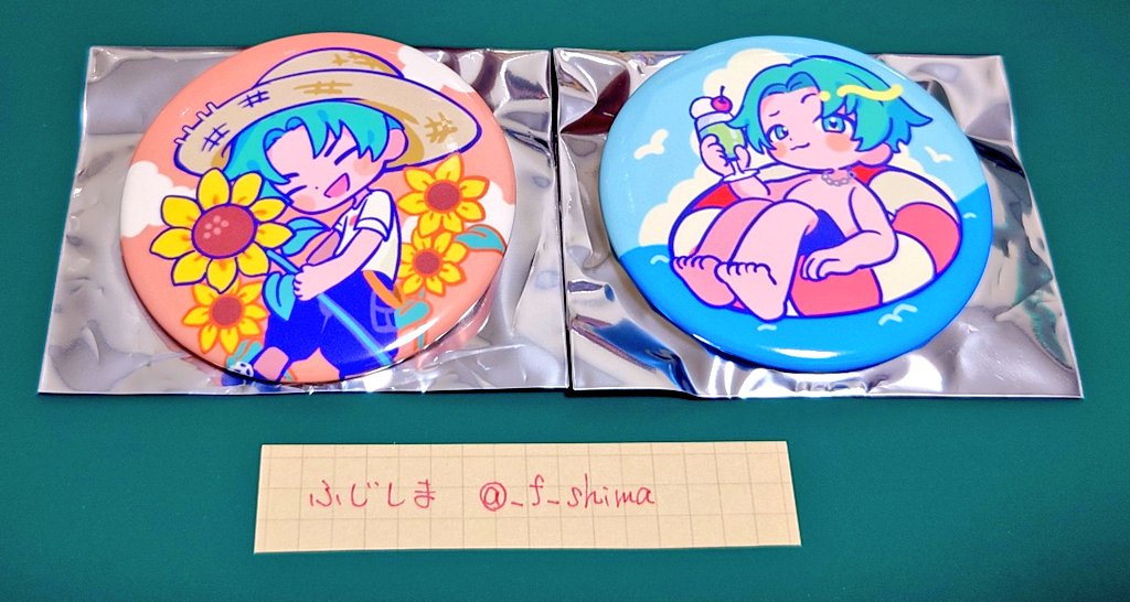 _f_shima's tweet photo. 【交換】Gero Summer Goods 2024

☆缶バッジくじ

求：シークレット、花火
譲：ひまわり、うきわ

詳細は画像参照
現地(固定参照)手渡しにて宜しくお願い致します。 https://t.co/SGiTaGa2ct